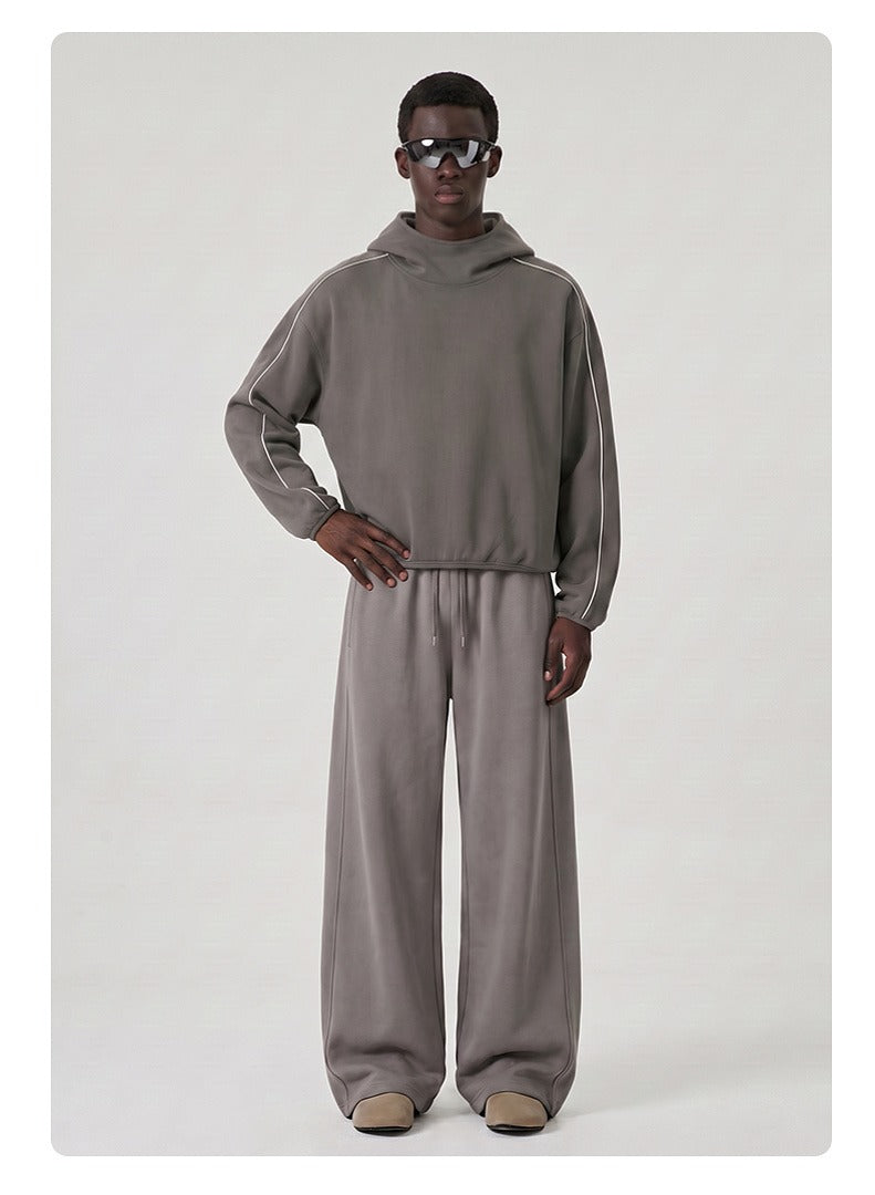 High Neck Boxy Pullover Hoodie
