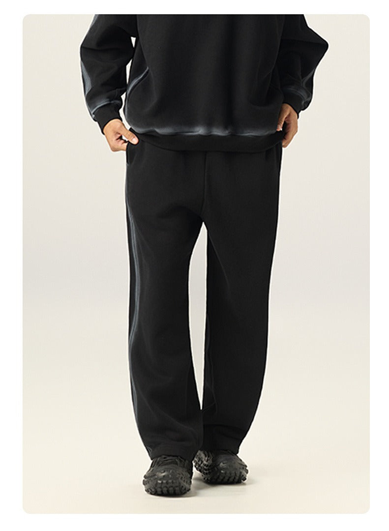 Washed Fleece Straight Leg Sweatpants