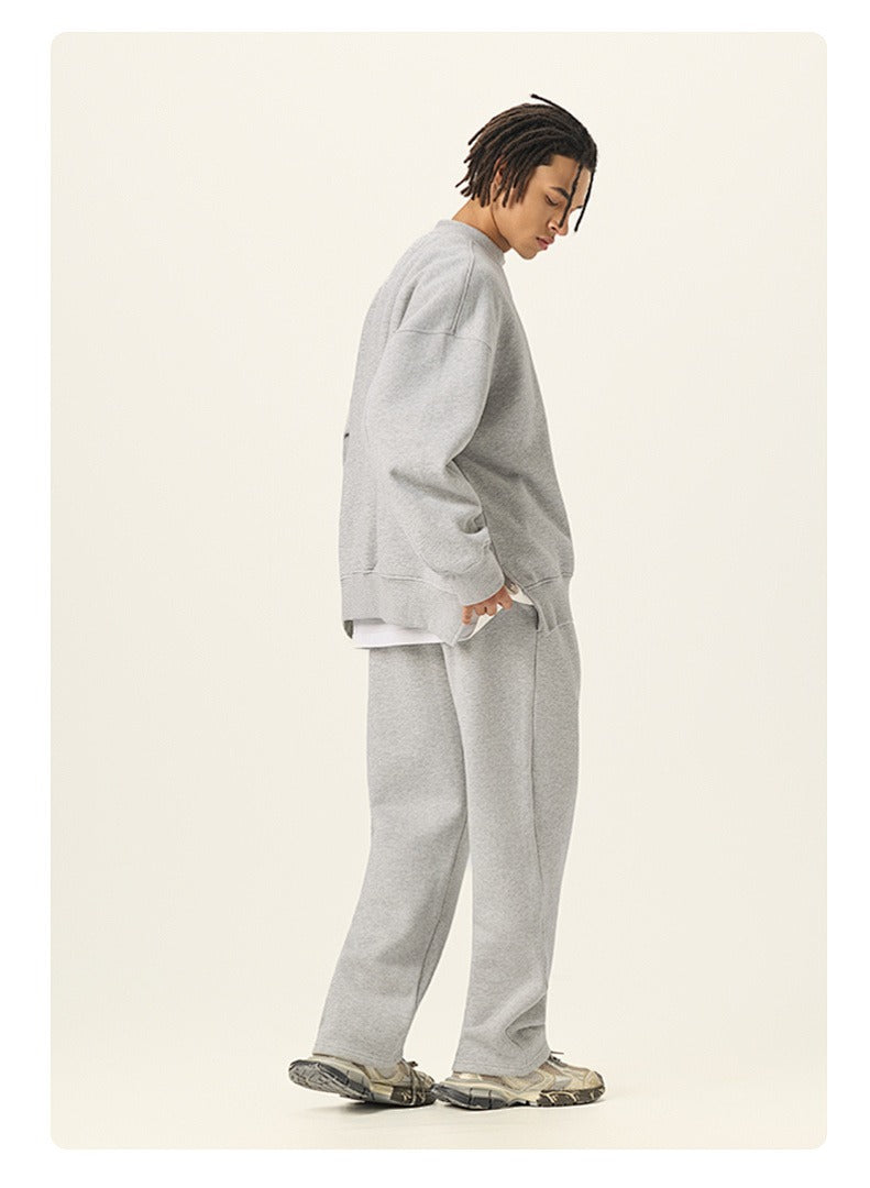 Side Split Relaxed Crewneck Sweatshirt