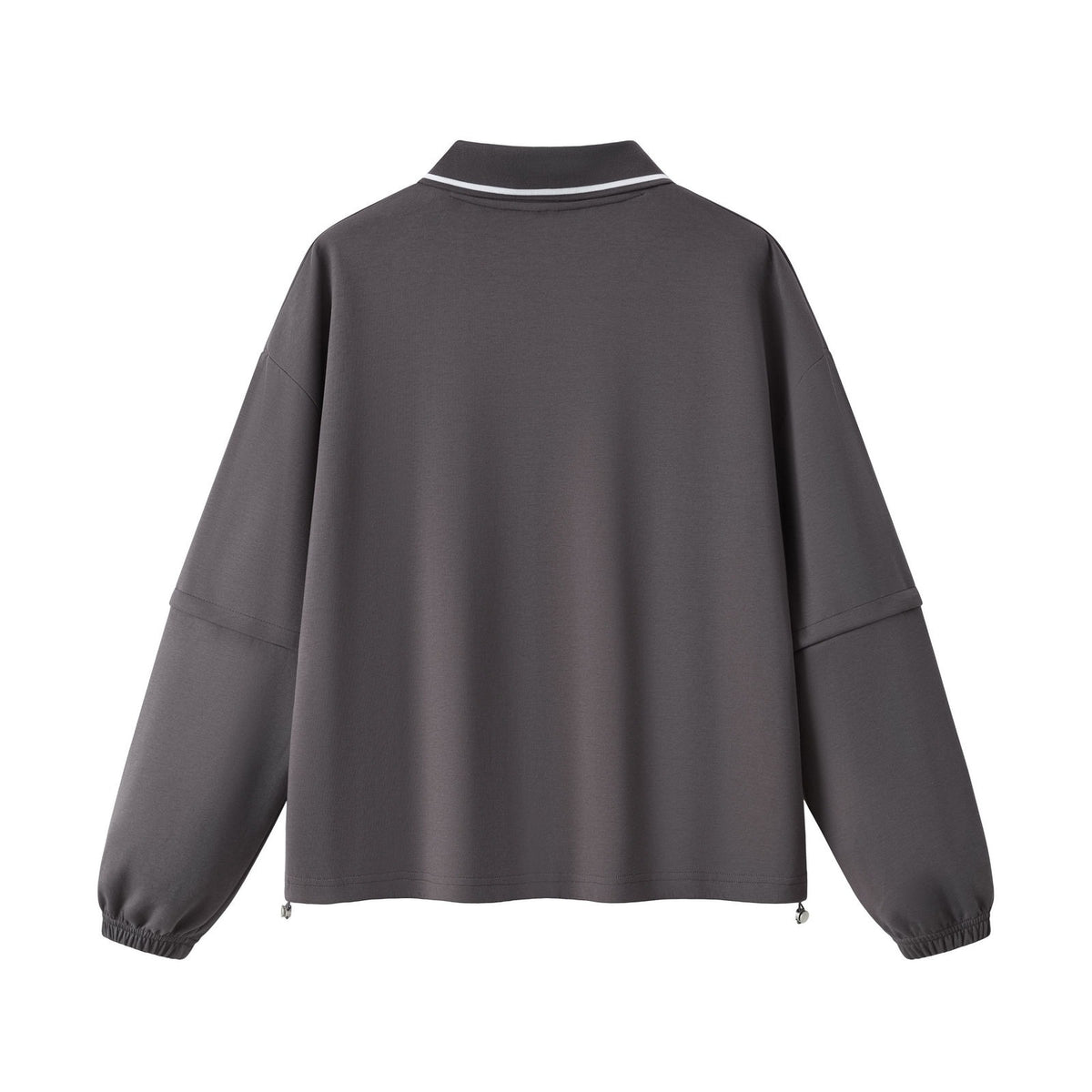 Relaxed Polo Collar Drawstring Sweatshirt