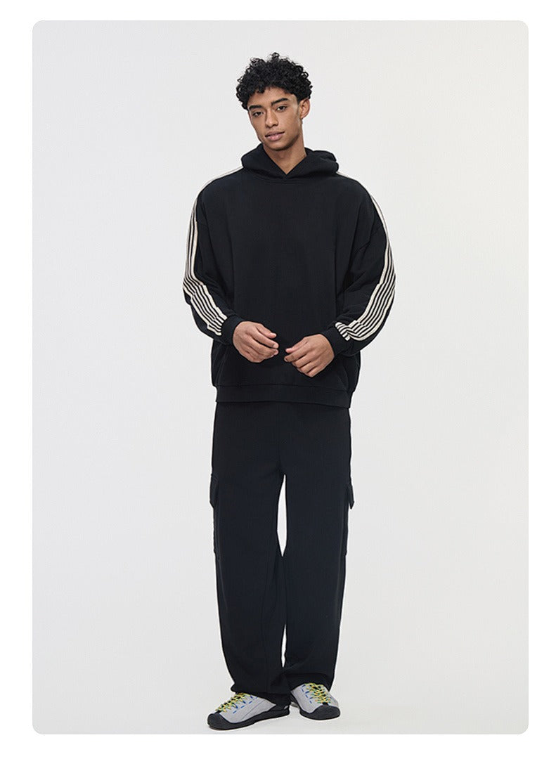 Side Stripe Fleece Pullover Hoodie