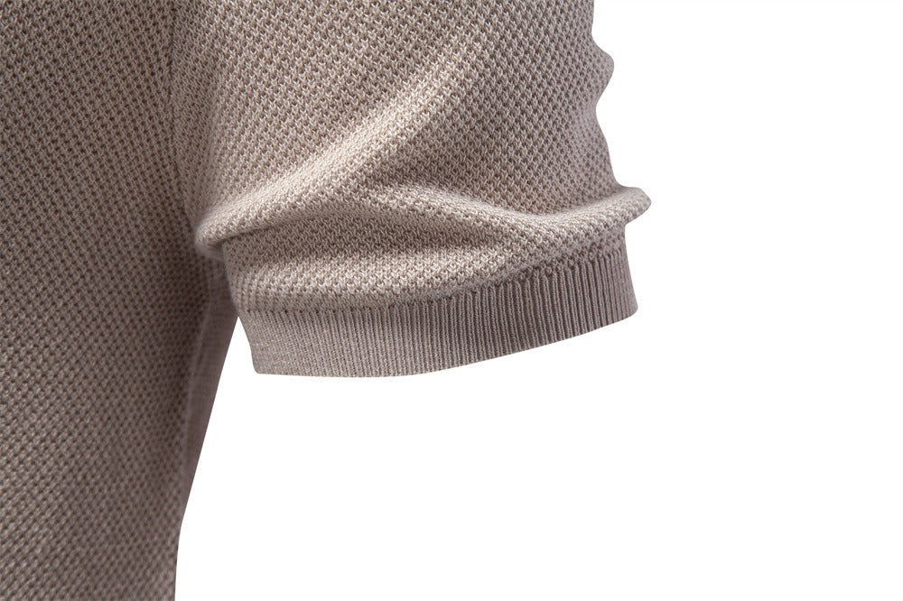 Textured Knit Crew Neck T-Shirt
