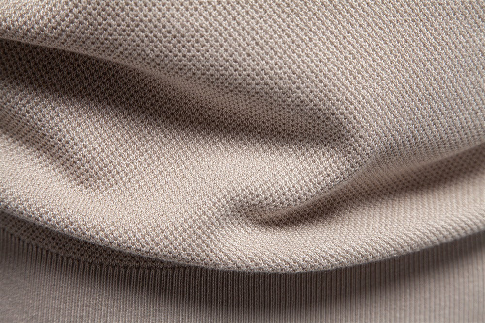 Textured Knit Crew Neck T-Shirt