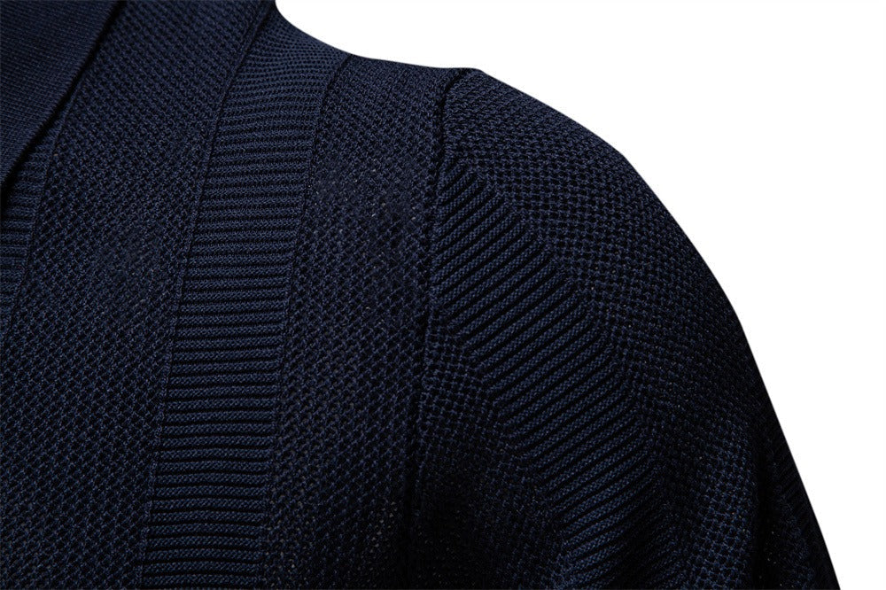 Men’s Ribbed Knit Polo Shirt