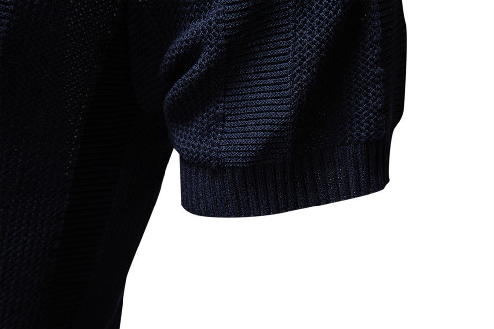 Men’s Ribbed Knit Polo Shirt