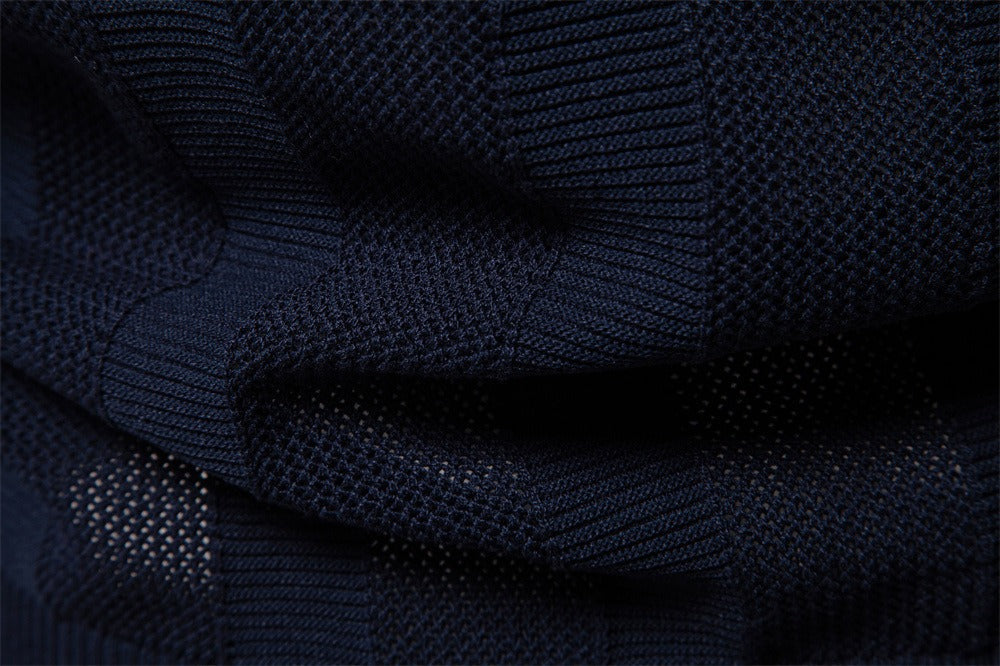Men’s Ribbed Knit Polo Shirt