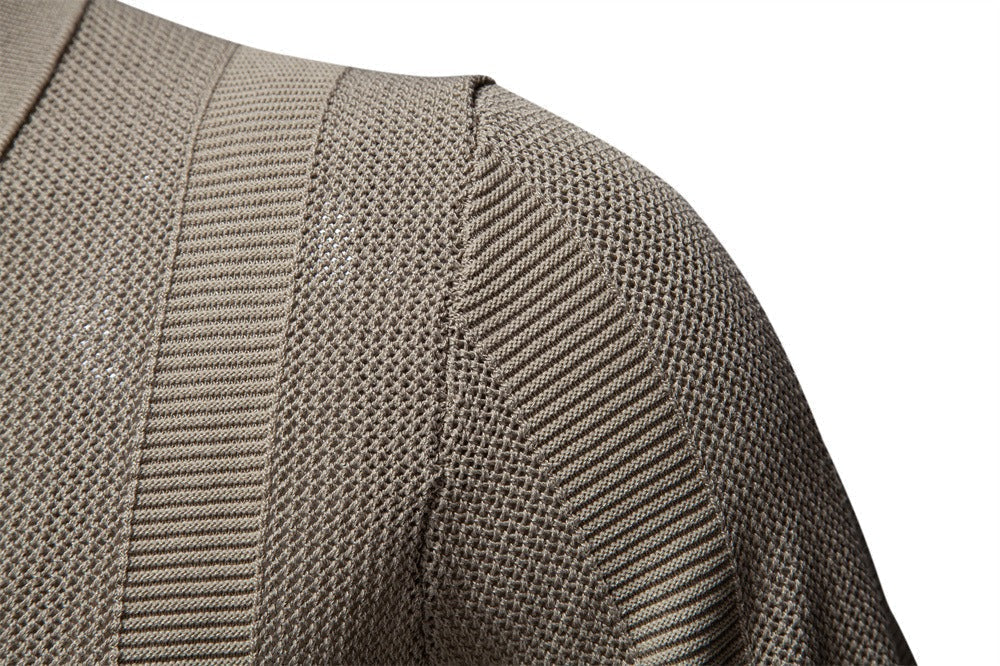 Men’s Ribbed Knit Polo Shirt