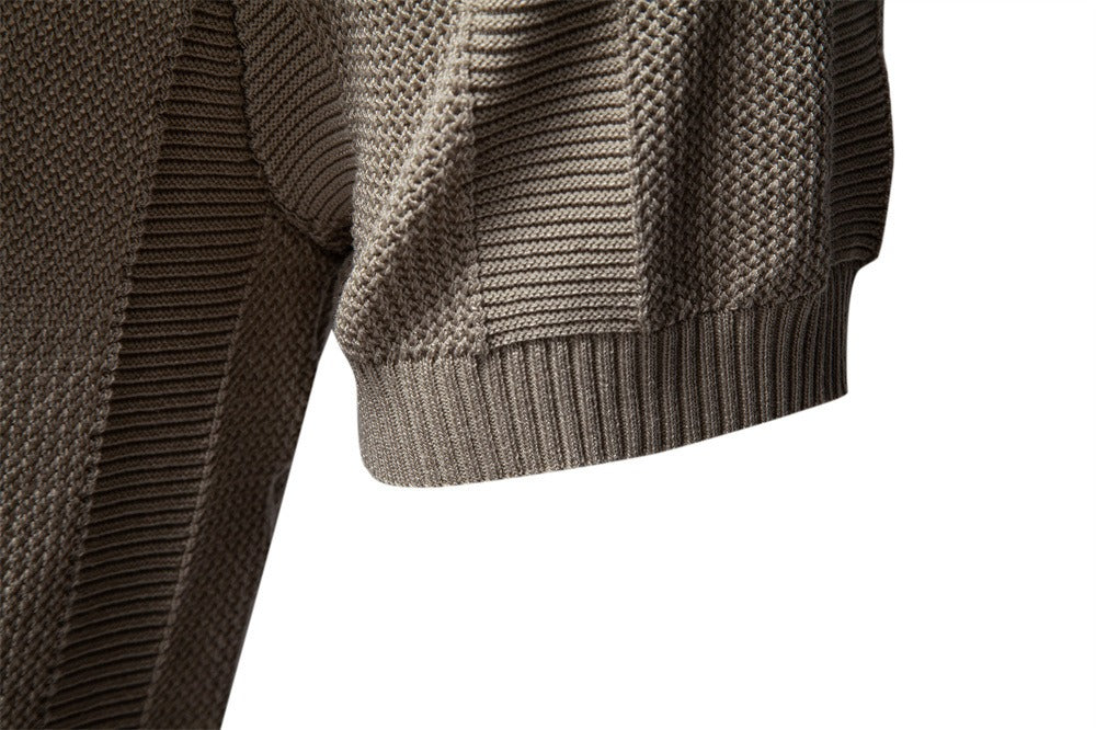 Men’s Ribbed Knit Polo Shirt