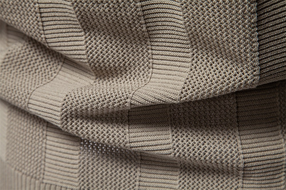 Men’s Ribbed Knit Polo Shirt