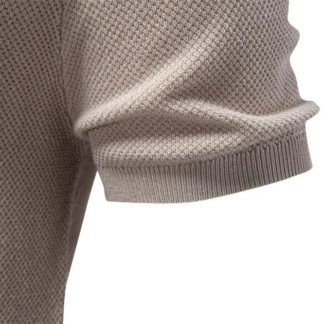 Textured Knit Crew Neck T-Shirt