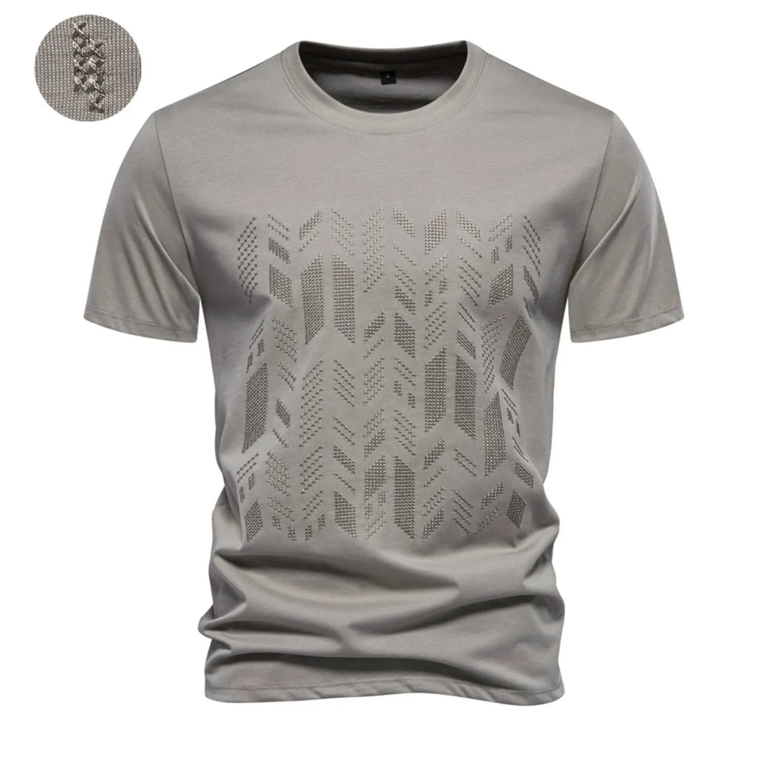 Textured Graphic Cotton Blend T-Shirt
