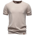 Textured Knit Crew Neck T-Shirt