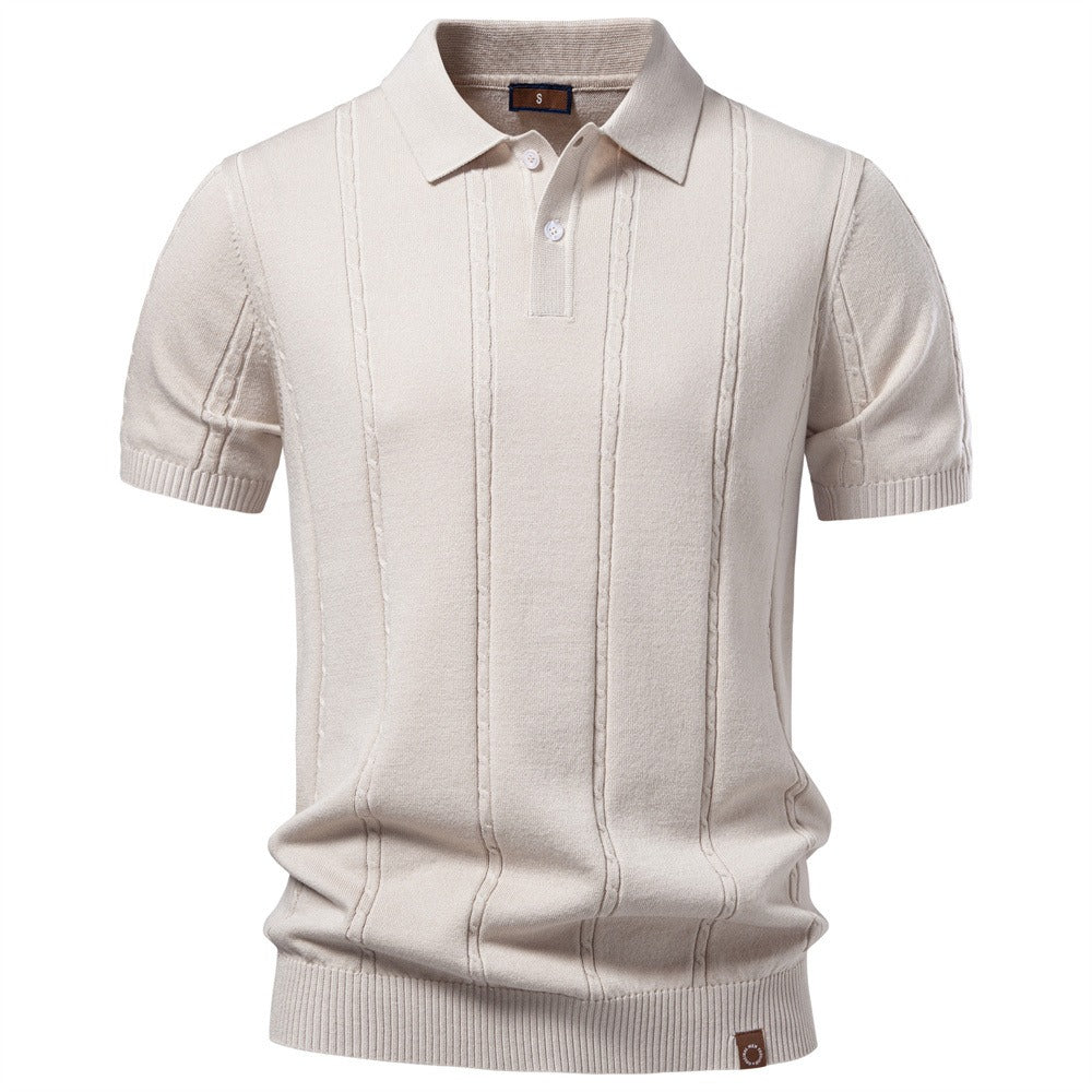 Men’s Striped Textured Polo Shirt