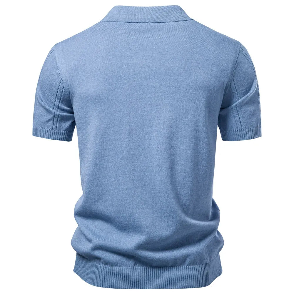 Men’s Striped Textured Polo Shirt