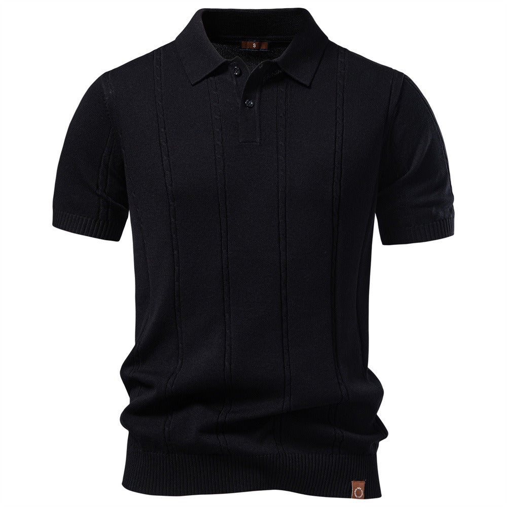 Men’s Striped Textured Polo Shirt
