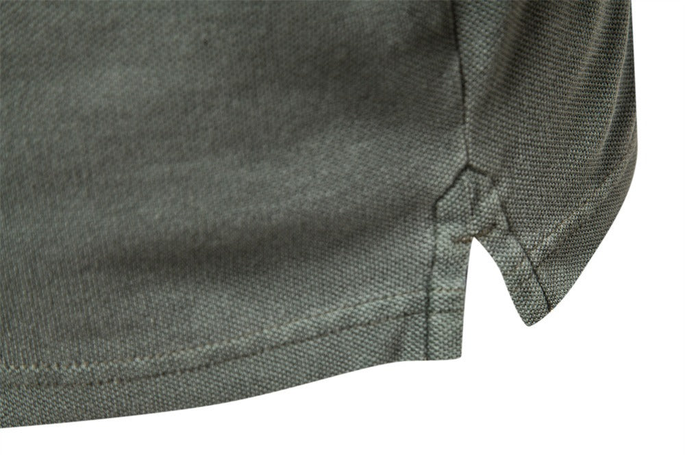 Retro Style Pigment Wash Polo Shirt