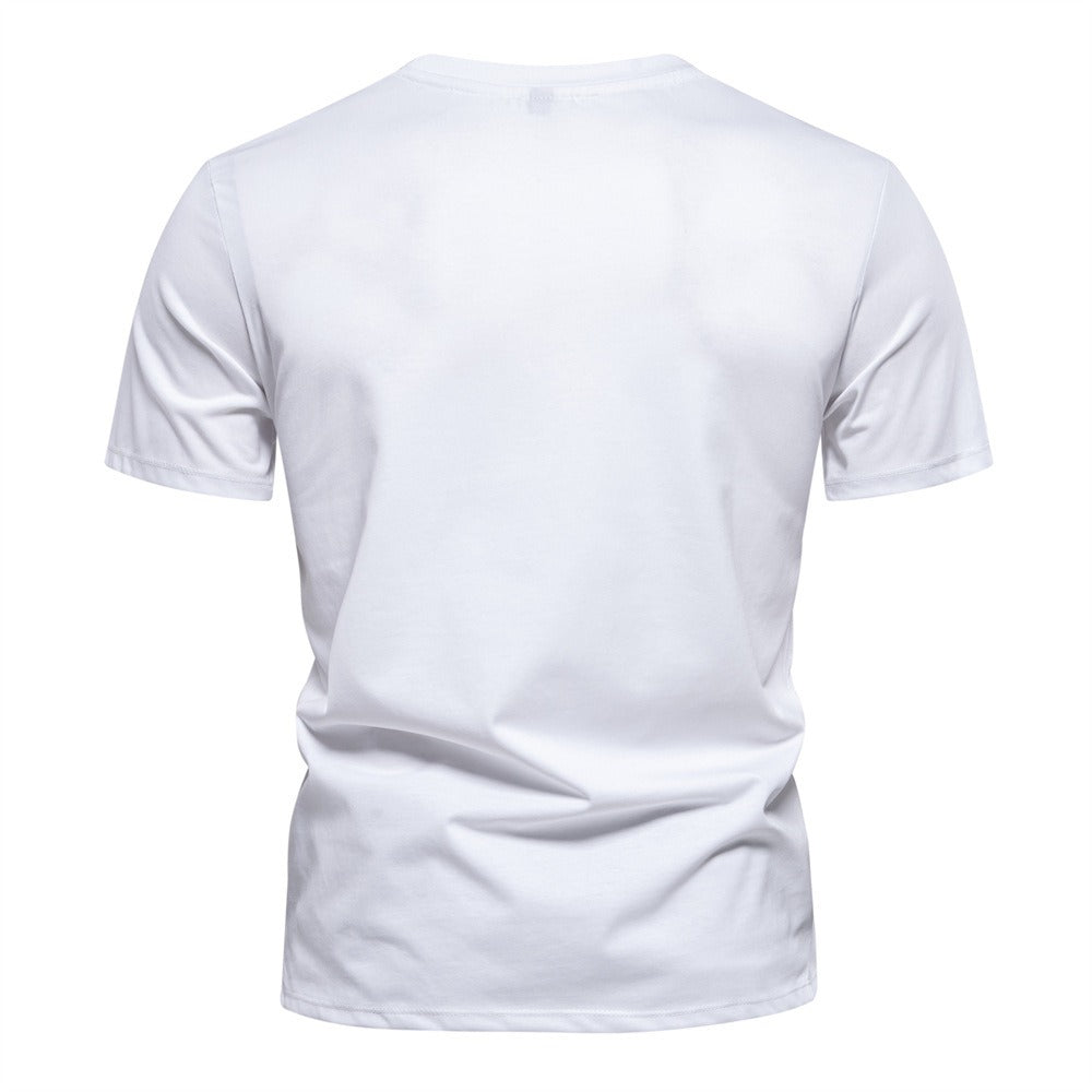 Textured Graphic Cotton Blend T-Shirt