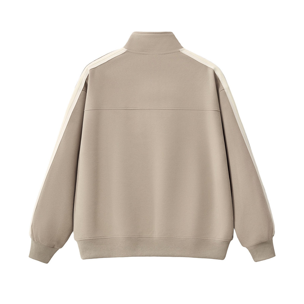 Contrast Piping Full-Zip Sweatshirt