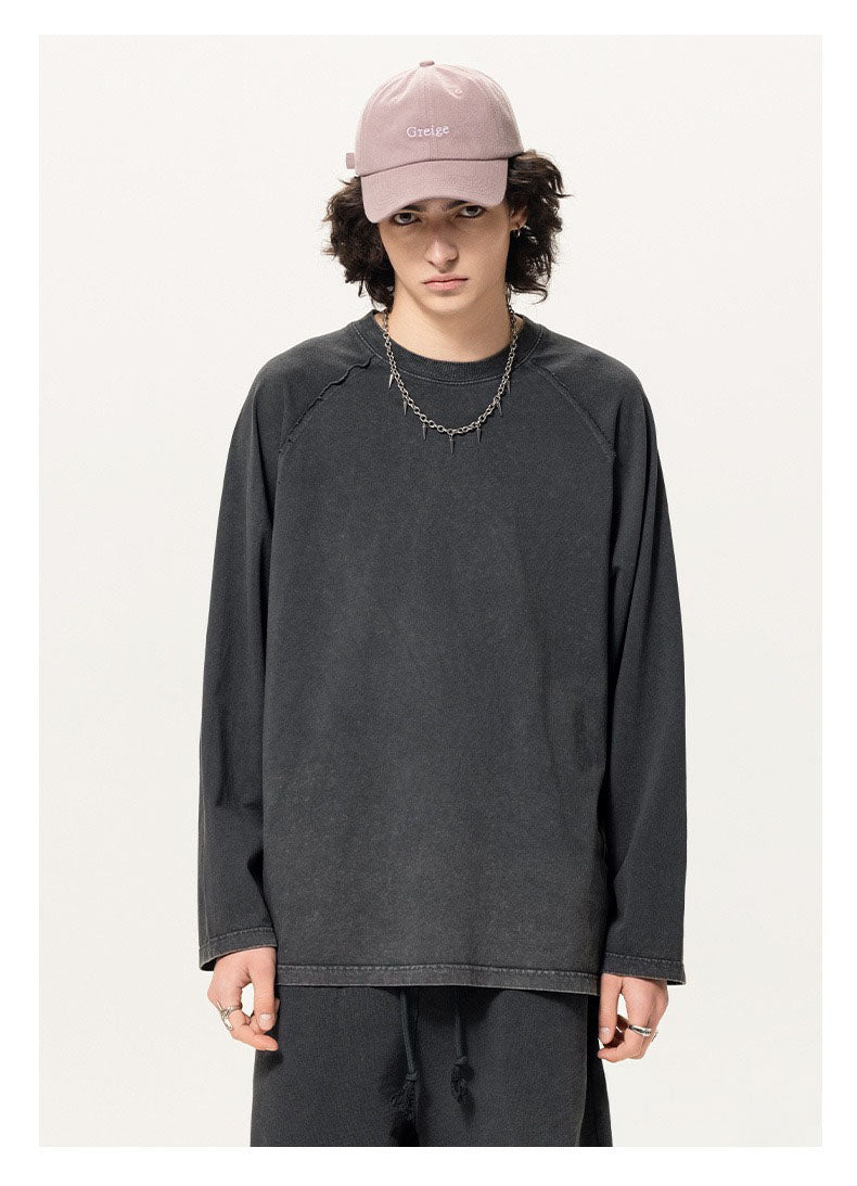 Washed Raglan Long Sleeve Tee