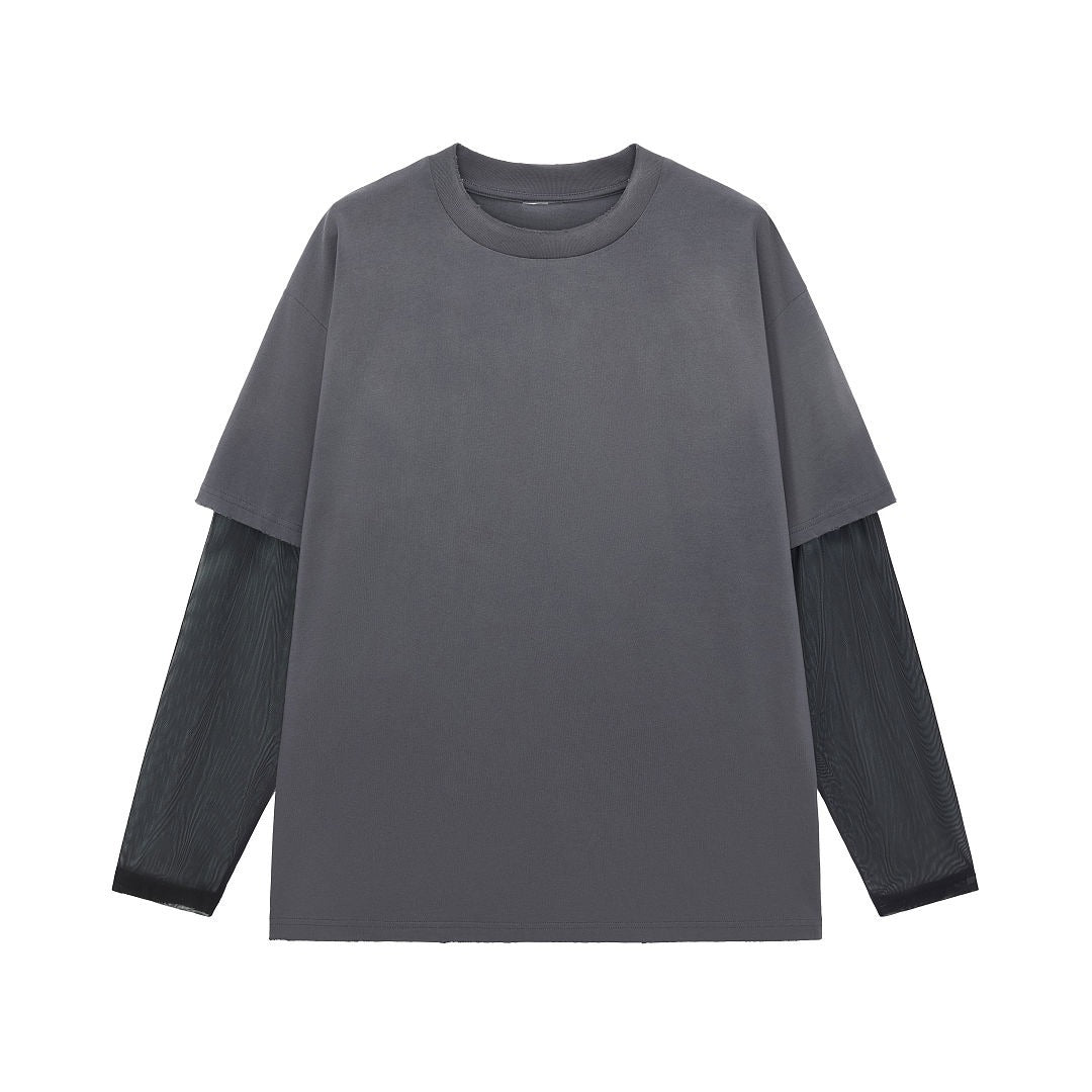 Mesh Layered Long Sleeve Tee