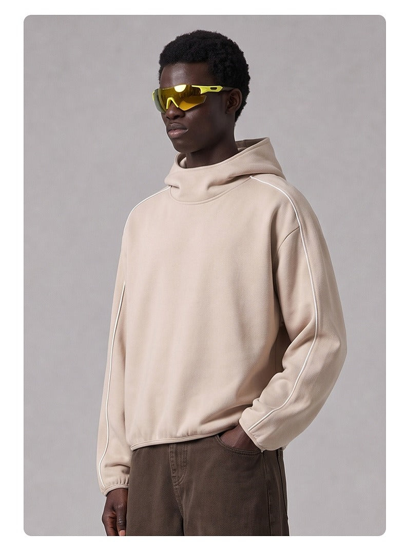 High Neck Boxy Pullover Hoodie
