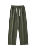Panelled Twill Relaxed Straight-Leg Pants