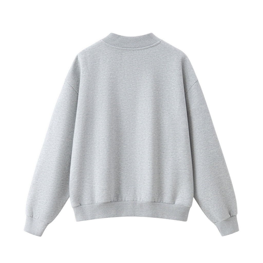 Washed Half-Zip Relaxed Crewneck Sweatshirt