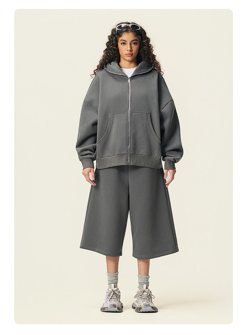 Boxy Full Zip Fleece Hoodie