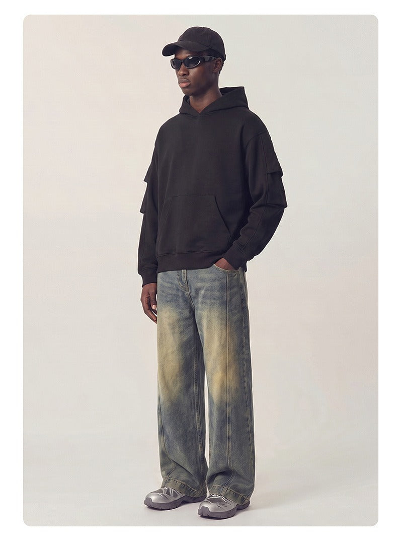 Panel Sleeve Heavyweight Pullover Hoodie