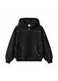 Boxy Fleece Zip Up Hoodie
