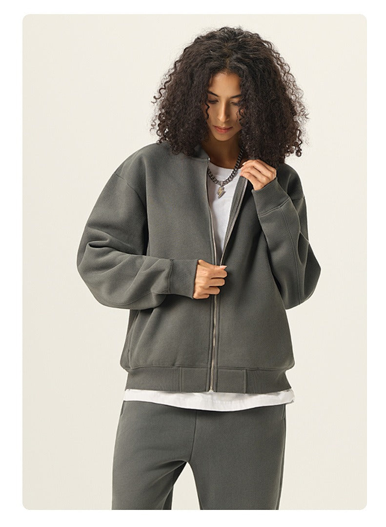 Clean Full-Zip Bomber Sweatshirt
