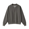 Washed Half-Zip Relaxed Crewneck Sweatshirt