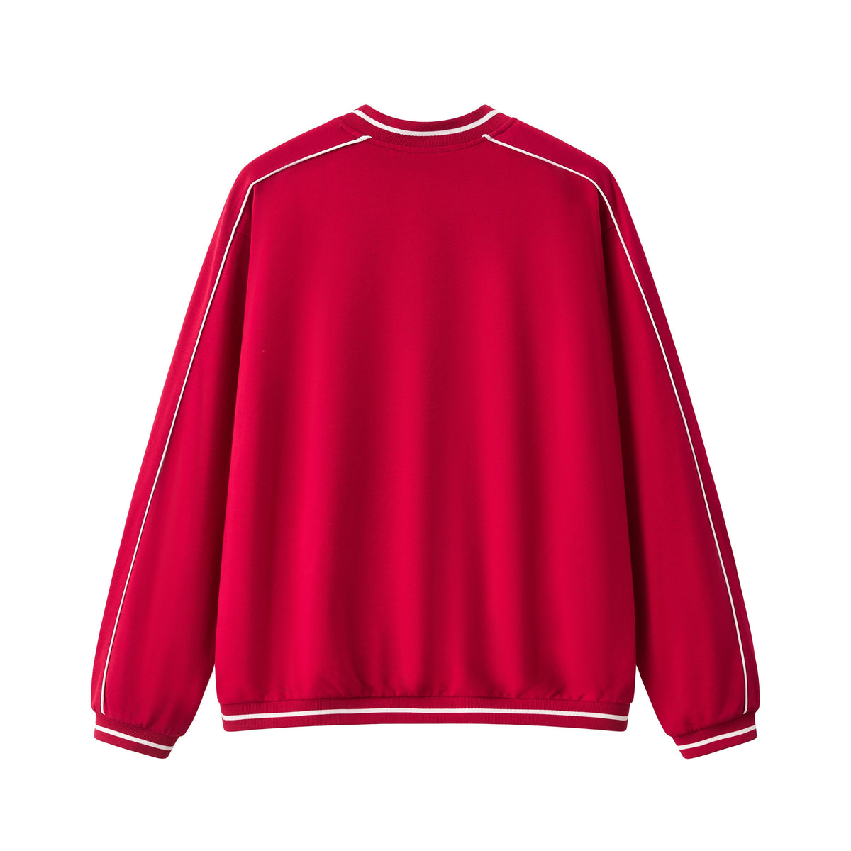 Contrast Trim V-Neck Relaxed Sweatshirt