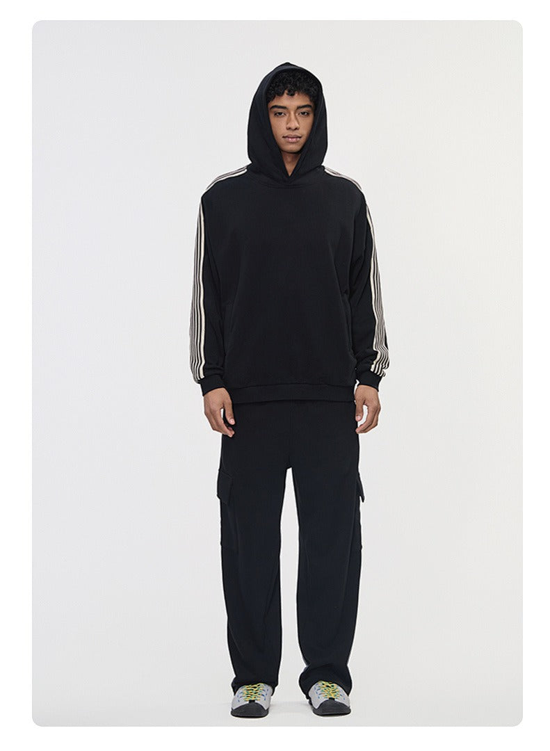 Side Stripe Fleece Pullover Hoodie