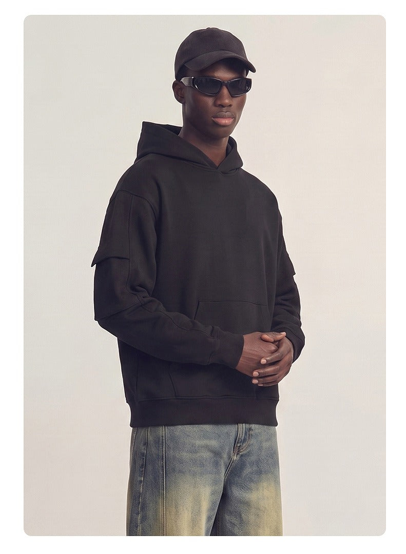 Panel Sleeve Heavyweight Pullover Hoodie