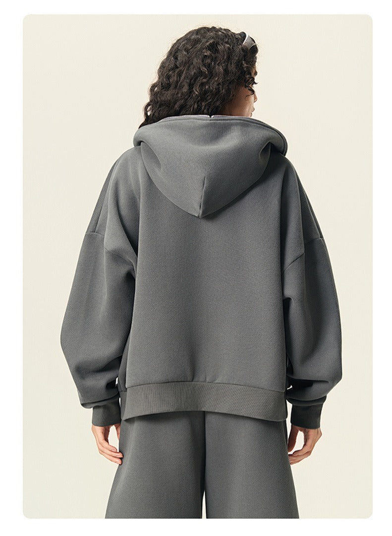 Boxy Full Zip Fleece Hoodie