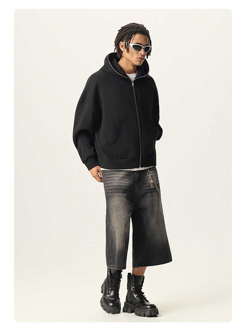 Boxy Full Zip Fleece Hoodie
