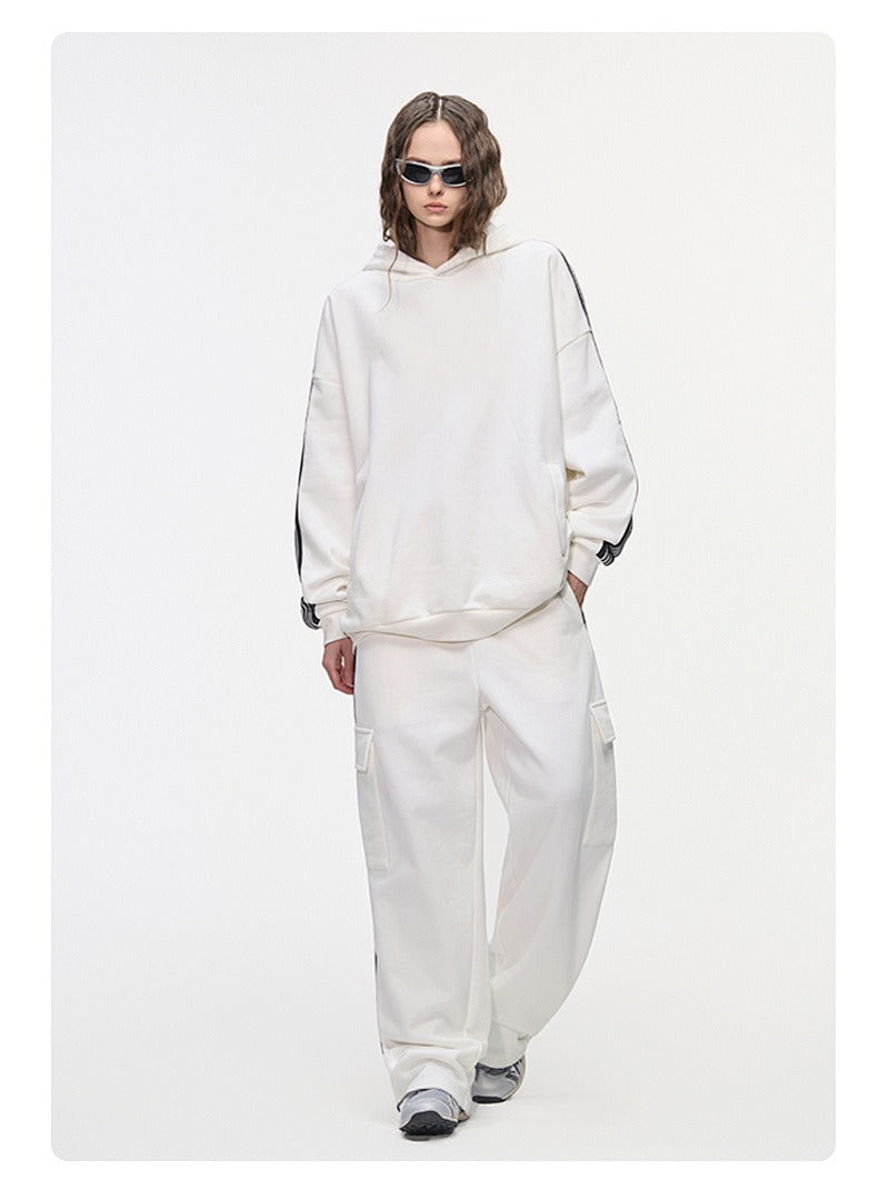 Side Stripe Fleece Pullover Hoodie