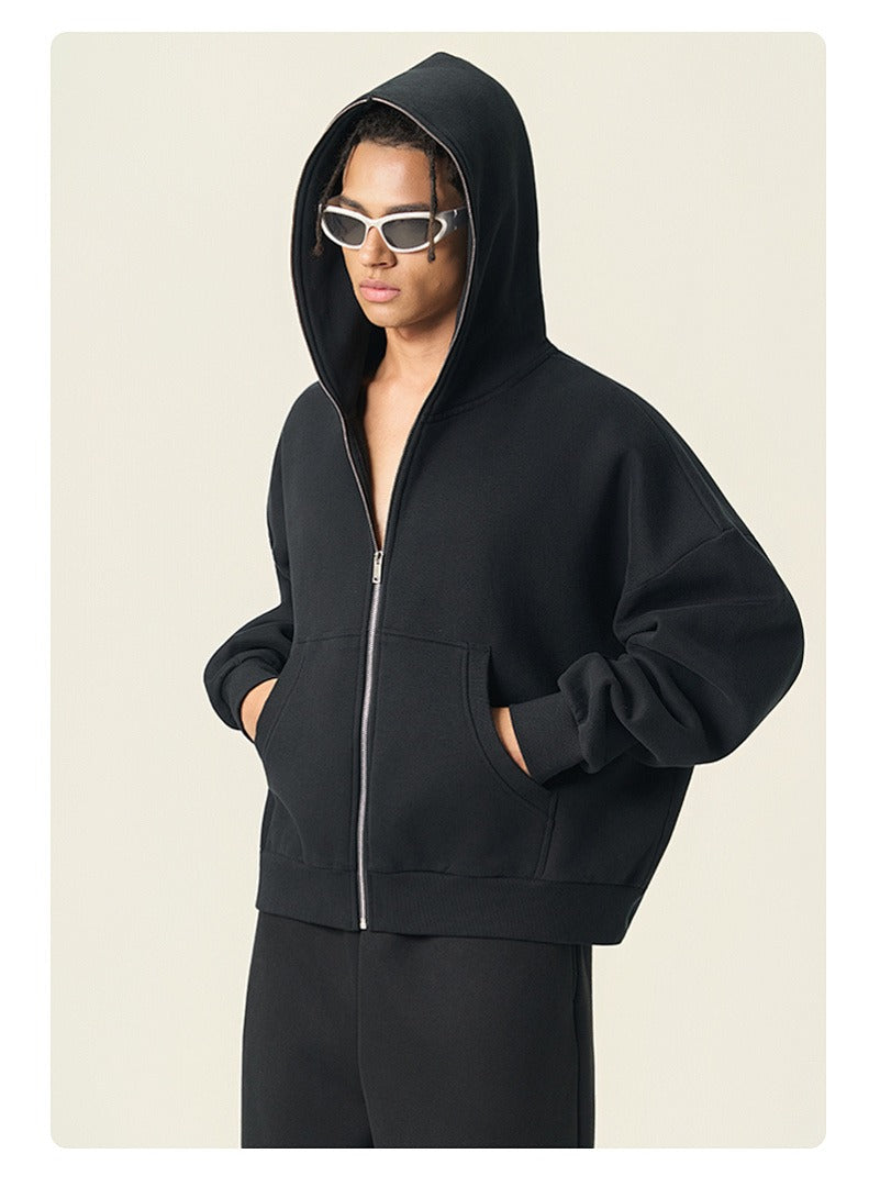 Boxy Full Zip Fleece Hoodie