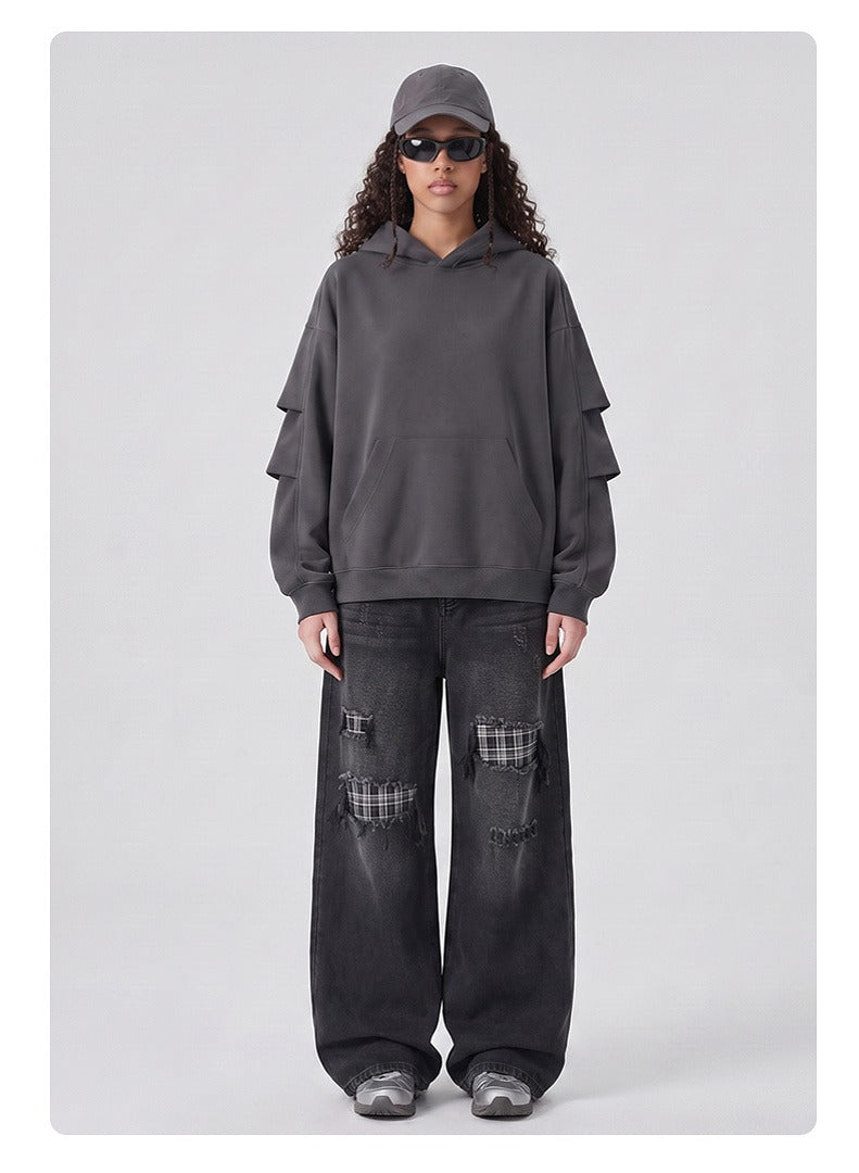 Panel Sleeve Heavyweight Pullover Hoodie