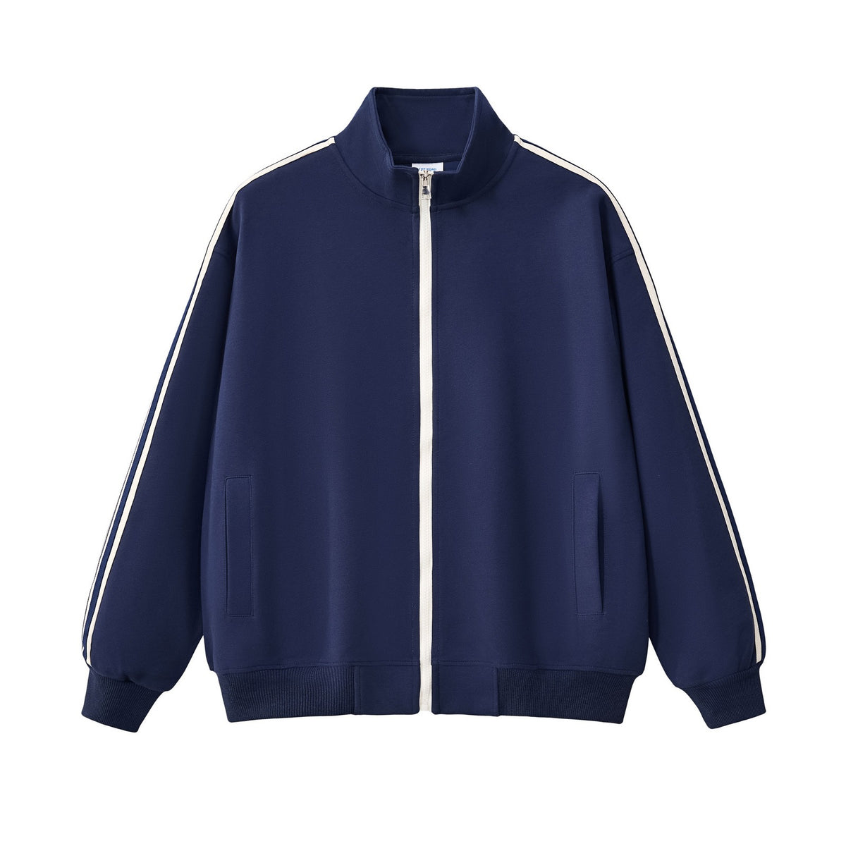 Contrast Piping Full-Zip Sweatshirt