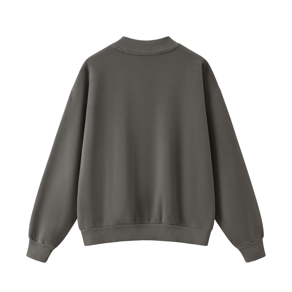 Washed Half-Zip Relaxed Crewneck Sweatshirt