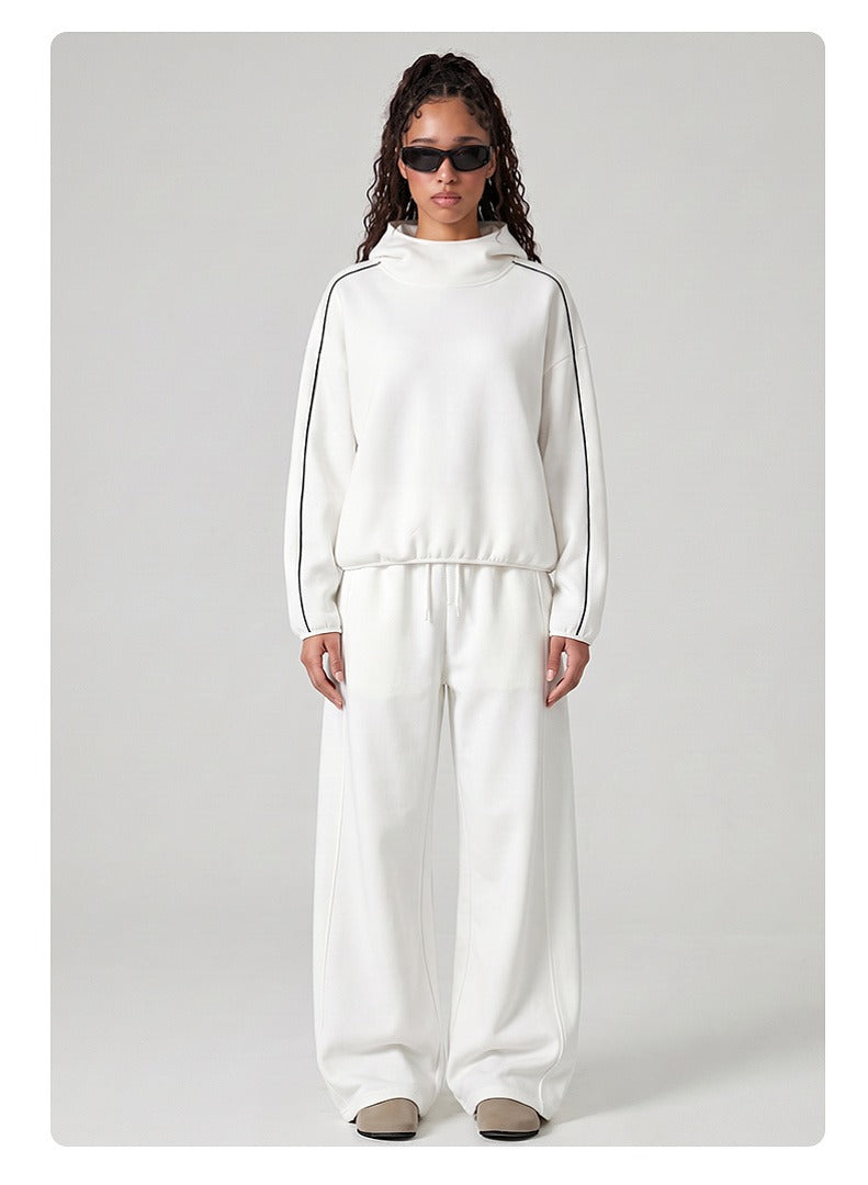 High Neck Boxy Pullover Hoodie
