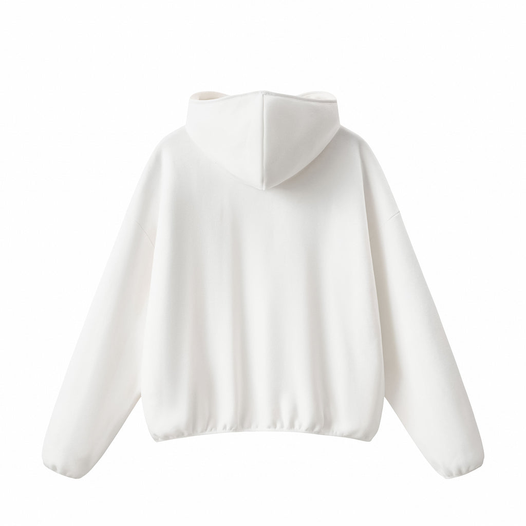 High Neck Boxy Pullover Hoodie