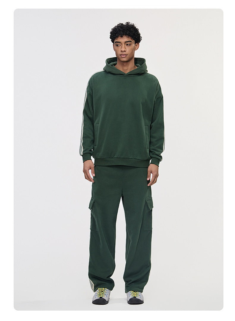 Side Stripe Fleece Pullover Hoodie