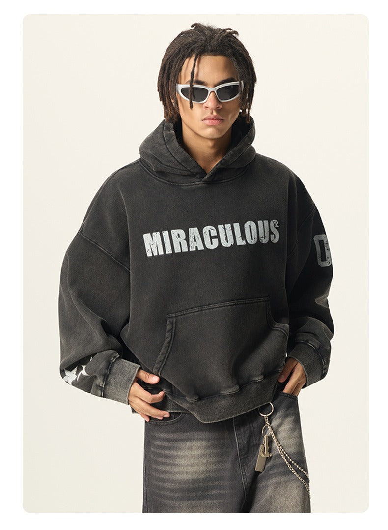 Washed Graphic Boxy Hoodie