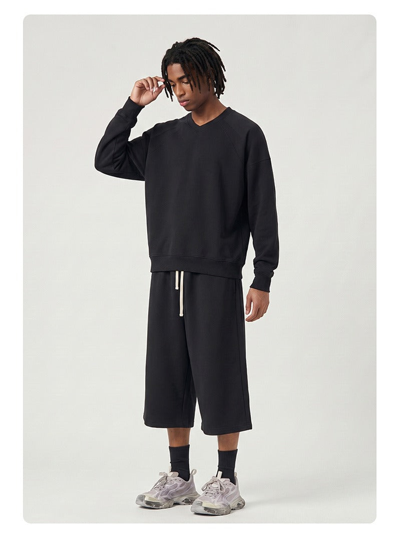 Relaxed Raglan Crewneck Sweatshirt