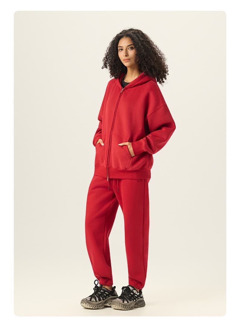 Washed Boxy Double Zip Hoodie Jacket