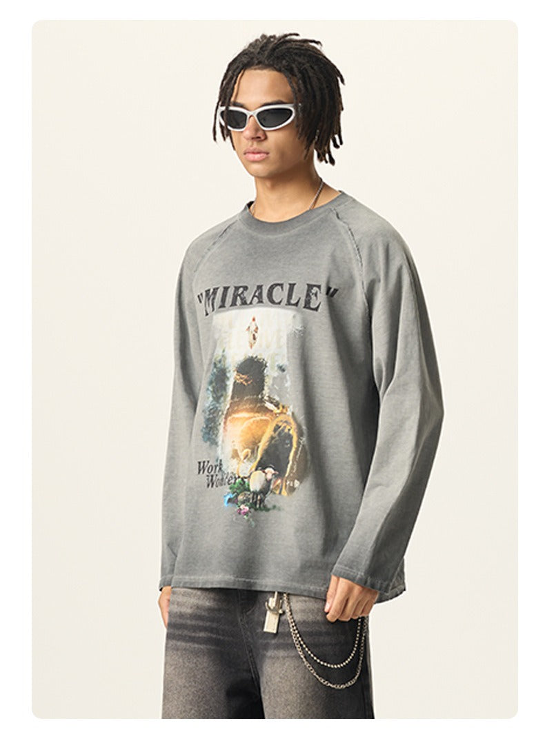 Vintage Graphic Washed Long Sleeve Tee