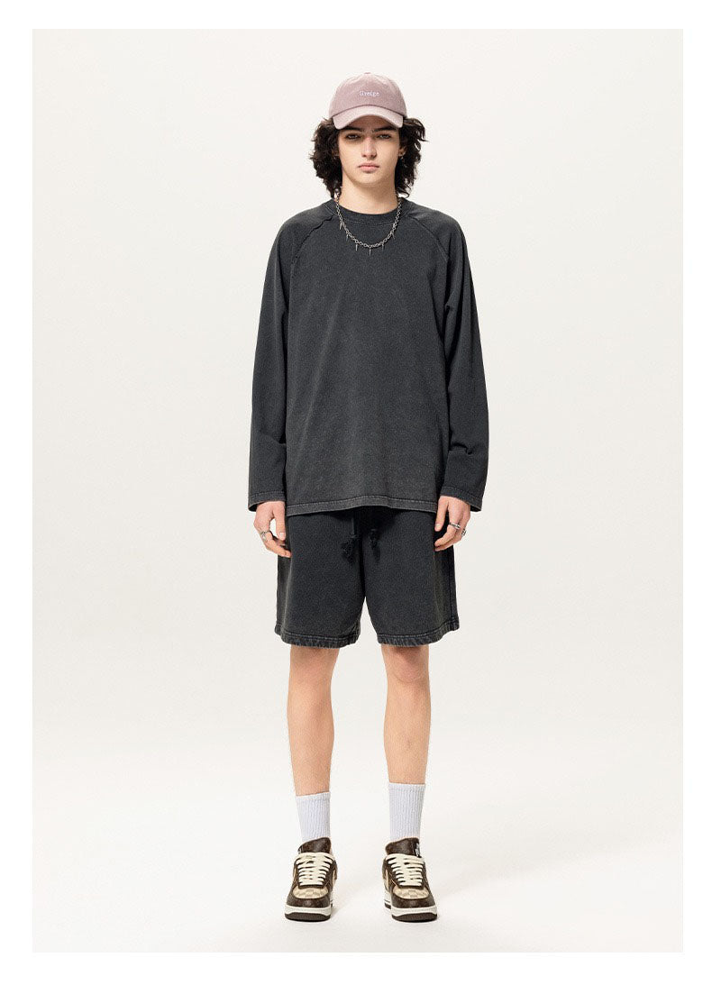 Washed Raglan Long Sleeve Tee